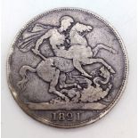 A GEORGE III SILVER CROWN DATED 1821