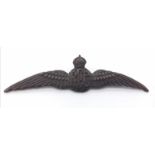 WW1 British Royal Flying Corps Officers Bronze Pilots Wings.