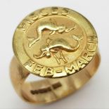 9K YELLOW GOLD PISCES STAR SIGN ASTROLOGY RING, WEIGHT 4.5G SIZE L