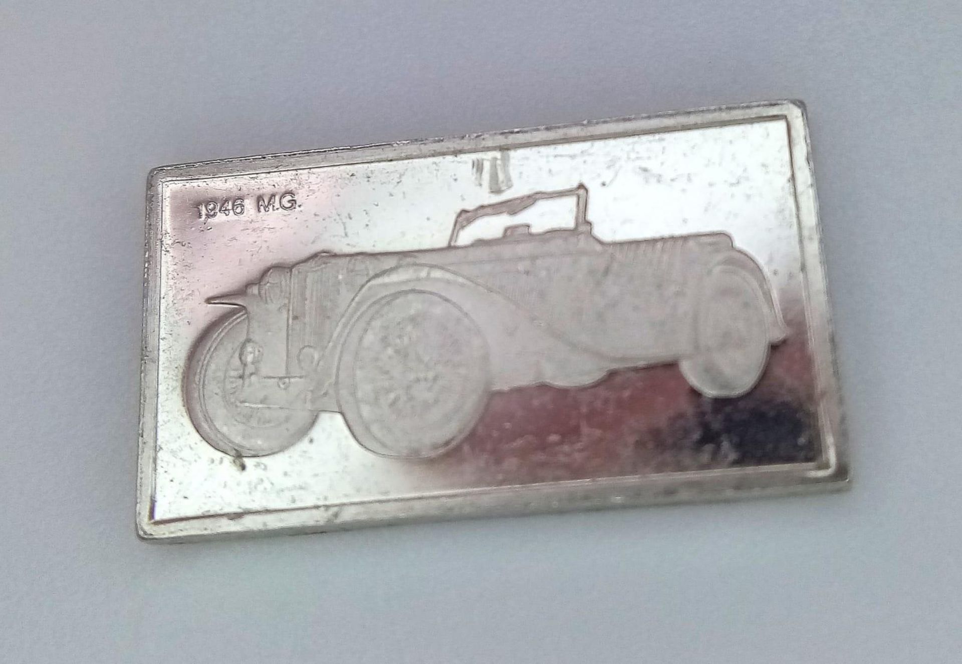 2 X STERLING SILVER AND ENAMEL MG CAR LOGO MANUFACTURER PLAQUES, MADE IN UNITED KINGDOM ENGLAND, - Image 3 of 4