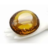 An Immense 3632ct Citrine Quartz Gemstone. Oval cut and beautifully faceted. 10 x 9cm. Comes with