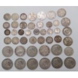 A Selection of Pre 1947 and 1920 British Silver Coins. 217g total weight.