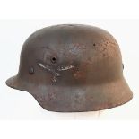 WW2 German M35 Single Luftwaffe Helmet. Found in a French Brocant (Flea Market)