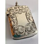 Antique SILVER VESTA with Clear hallmark for Joseph Gloster, Birmingham 1899. Beautifully decorated,