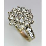A 9K Yellow Gold CZ Flower Cluster Ring. Size I. 3.1g total weight.