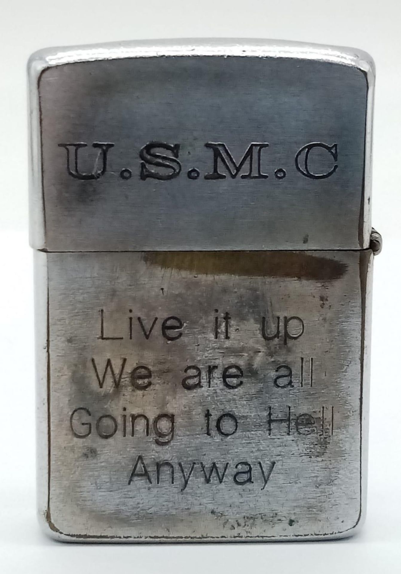 Vietnam War Era USMC Zippo Lighter. Dated Coded 1961 on the base. Engraved 1962-63 - Image 2 of 5