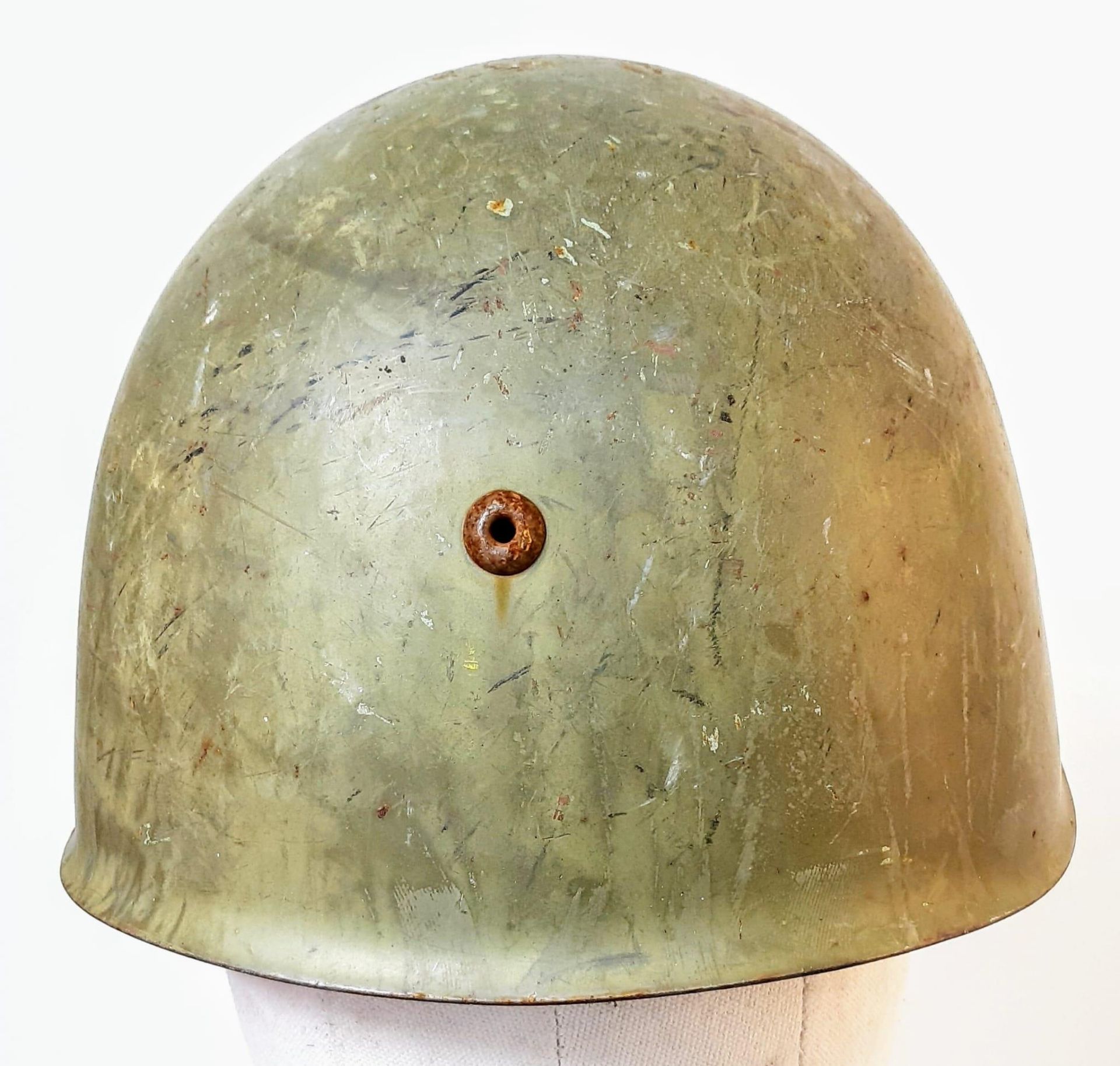 WW2 Italian M33 Coastal Artillery Helmet. The liner is a little dray, could do with some leather - Image 3 of 6