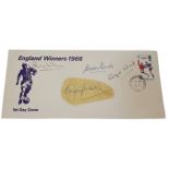 A Signed 1966 England Winners First Day Cover - Bobby Moore, Gordon Banks, Roger Hunt and Ray