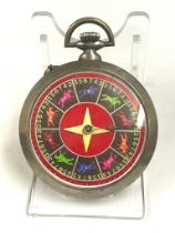 Vintage horse racing gambling gaming pocket watch , working