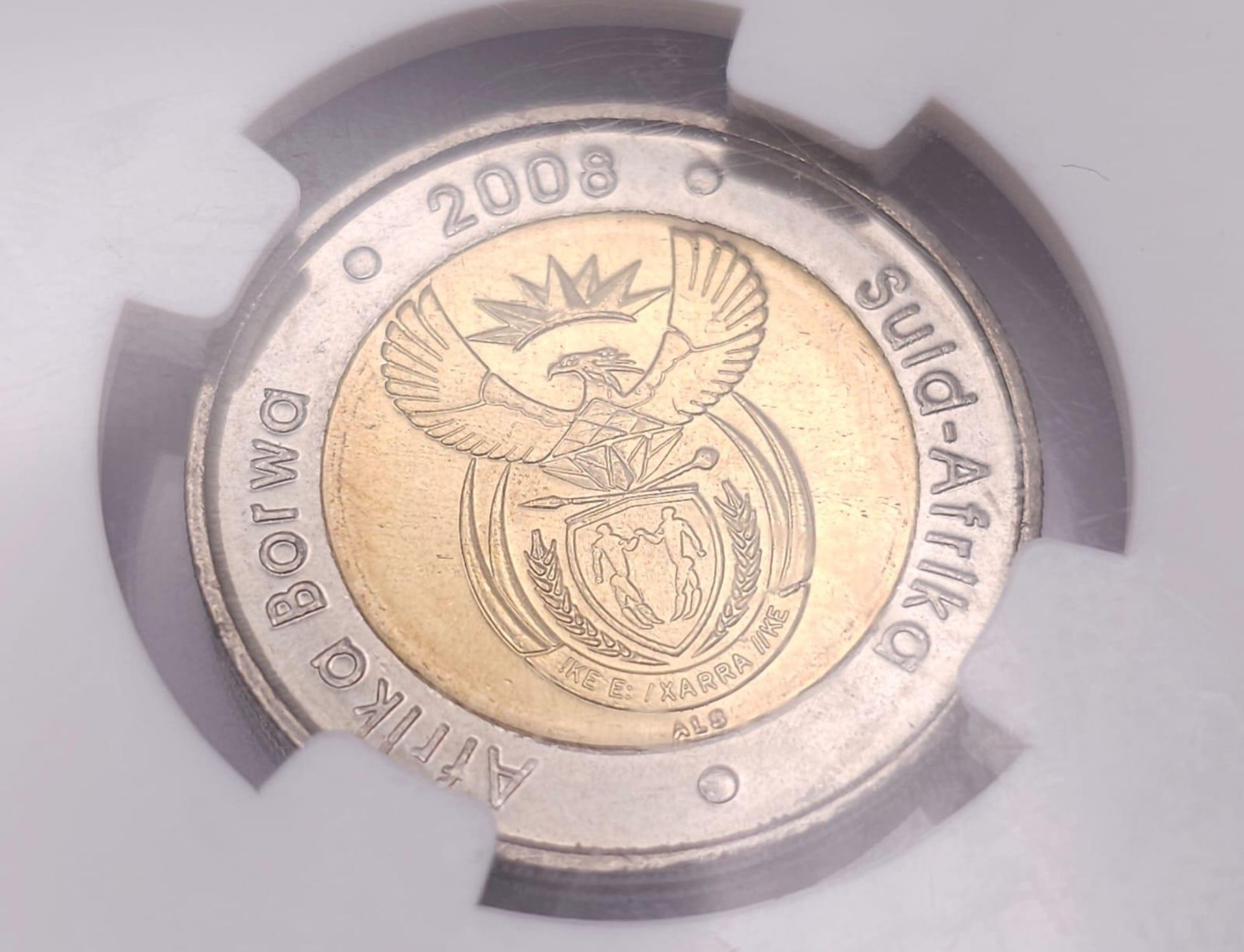 A 2008 MANDELA 90th BIRTHDAY COMMEMORATIVE COIN IN PRESENTATATION CAPSULE . - Image 8 of 9