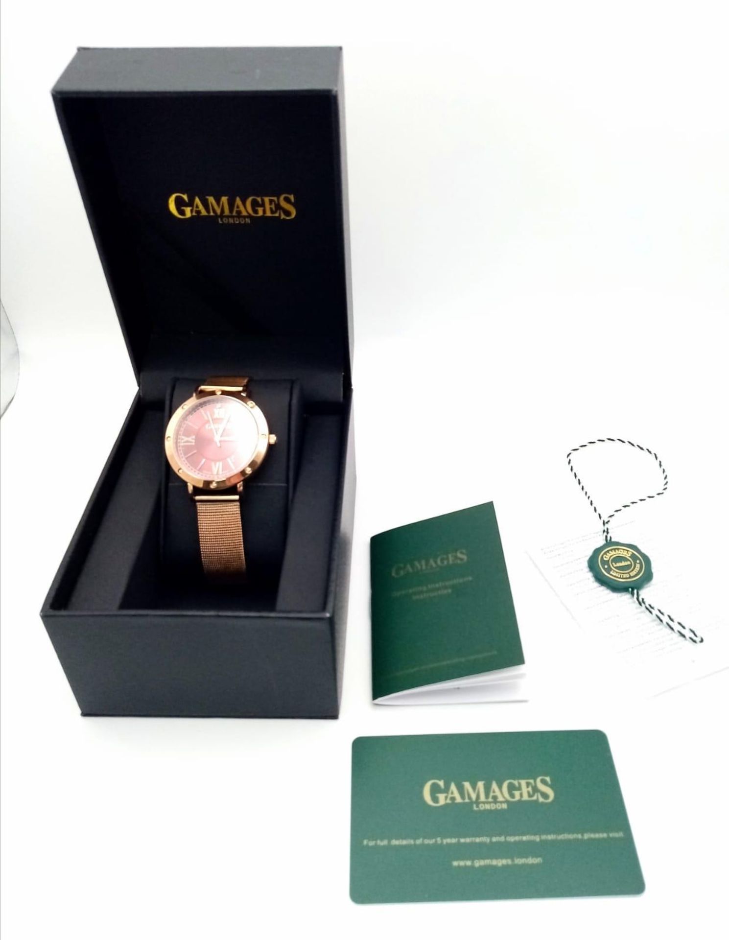 An Unused, Limited Edition, Gamages of London Gold Tone ‘Cruiser Diamond Watch’ Model 8014. The - Bild 6 aus 6