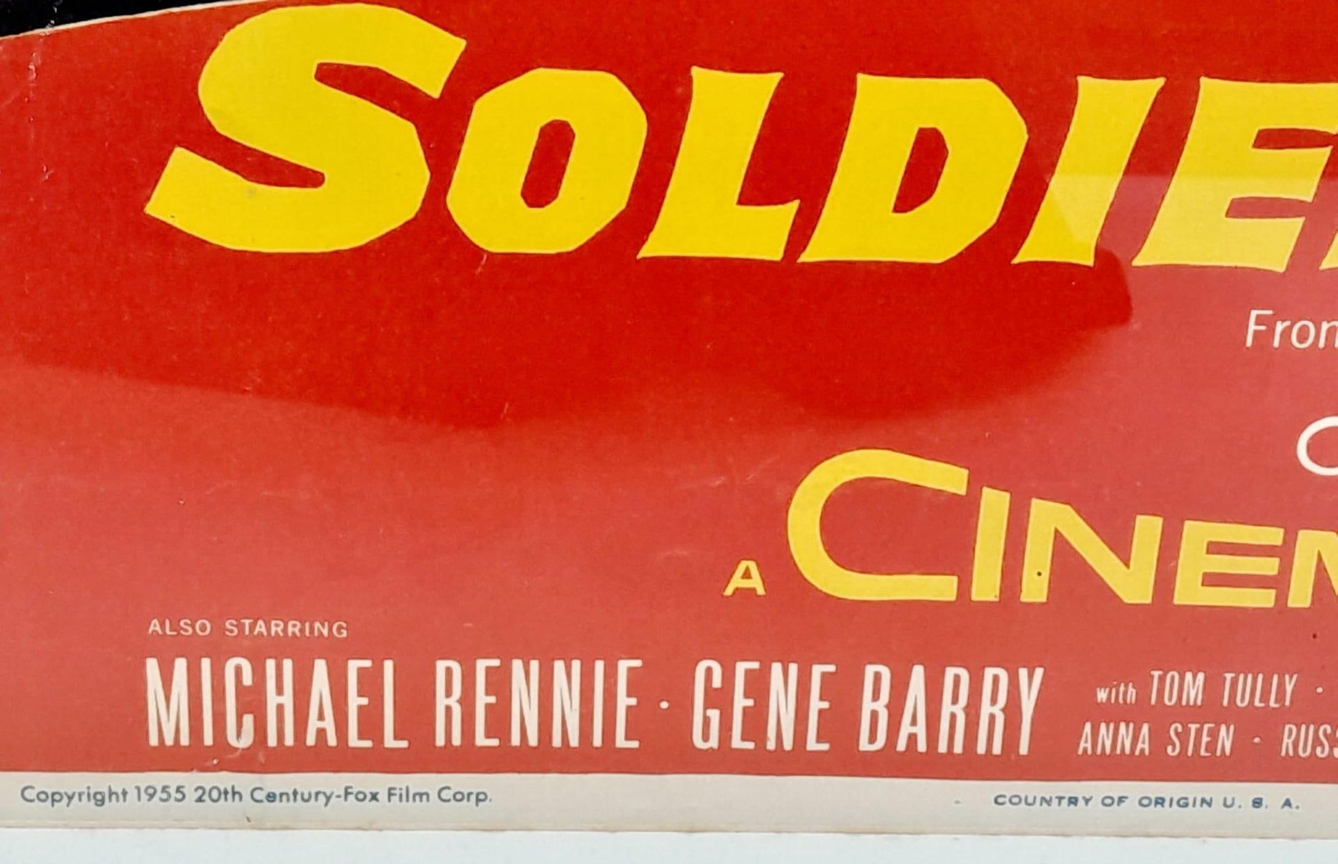 A FRAMED MOVIE POSTER FOR "SOLDIERS OF FORTUNE" STARRING CLARK GABLE AND SUSAN HAYWOOD .CIRCA 1955 . - Image 4 of 5