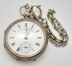An Antique Sterling Silver Cased H. Samuel - The Climax Trip Action Pocket Watch. Hallmarks for