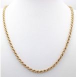 A 9K GOLD ROPE TWIST NECK CHAIN . 6.2gms 50cms