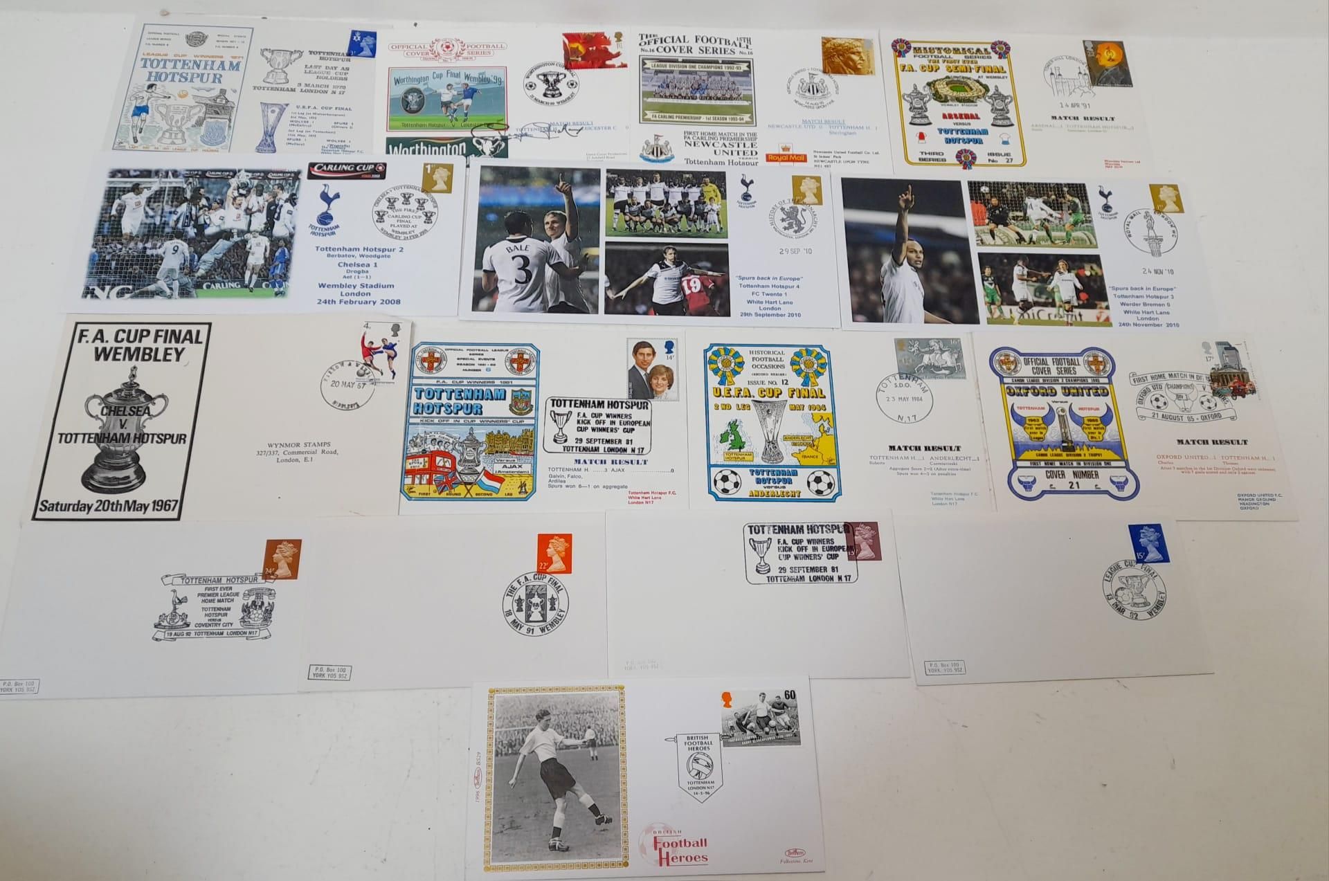 17 First Day Covers from 1967 Onwards Highlighting Major Tottenham Football Events.