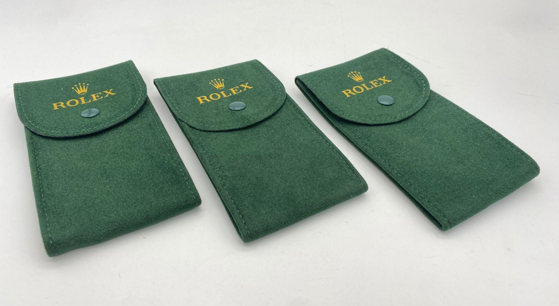 Three ROLEX service pocket pouches ideal for traveling or protecting your valuable watch when not in