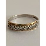 9 carat GOLD RING set with clear gemstone detail to top. Full UK hallmark. Presented in ring box.