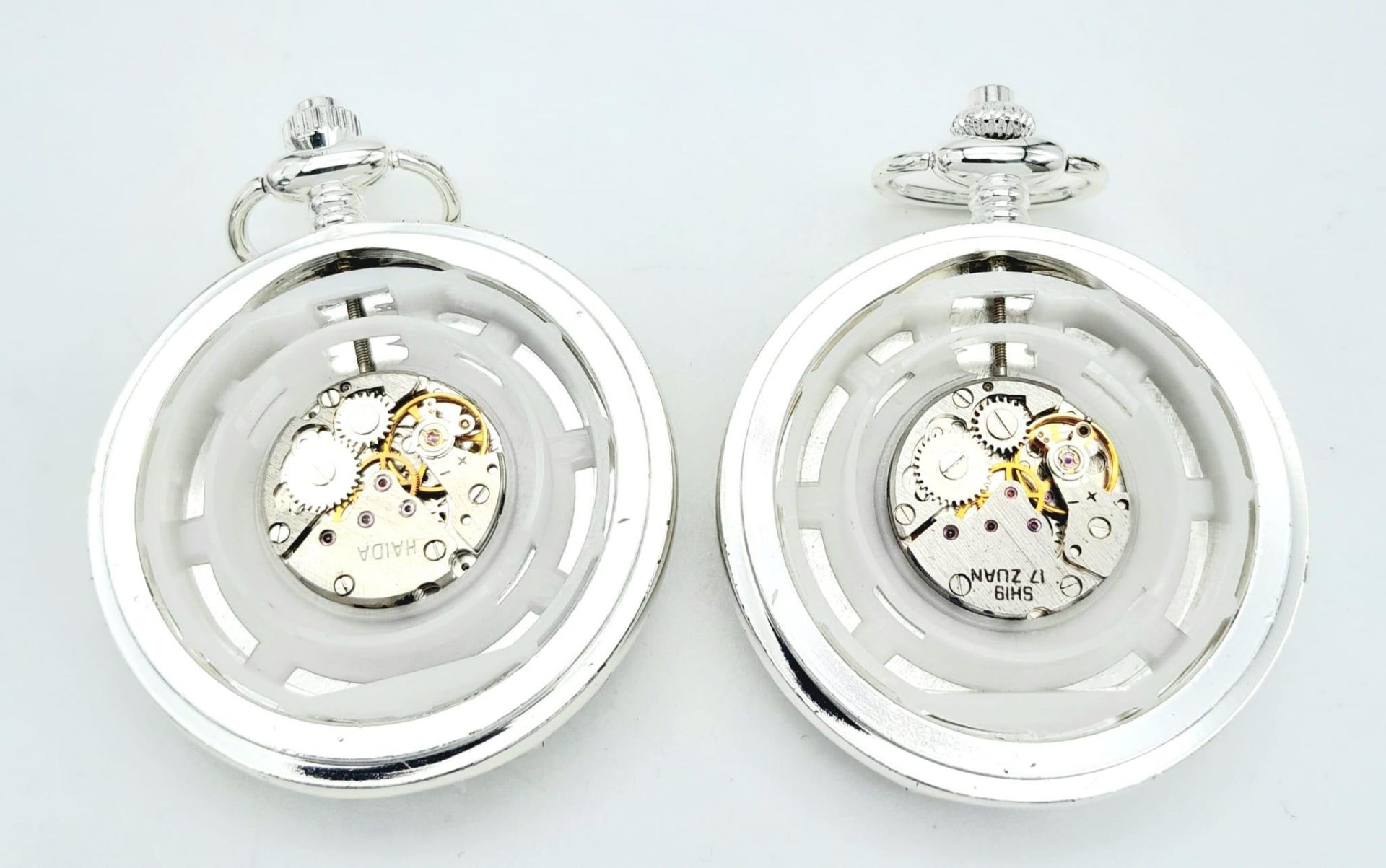 A Parcel of Two Manual Wind Silver Plated Pocket Watches Comprising 1) The Famous Steam Train ‘ - Bild 4 aus 7