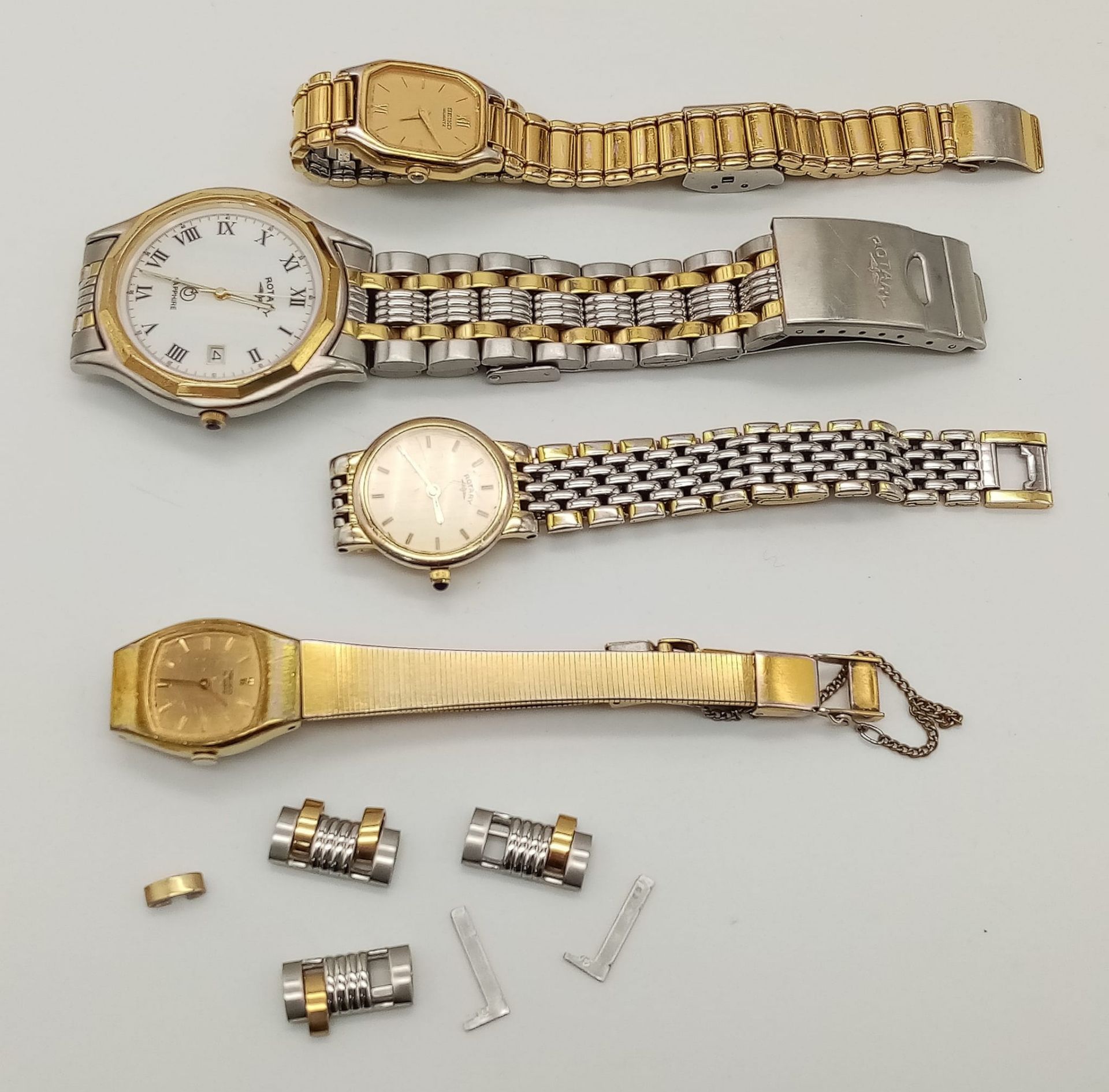 Four Vintage Watches - 2 x Seiko, 2 x Rotary. As found. - Bild 3 aus 9