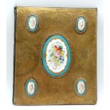 AN EARLY FRENCH SEVRES TYPE BOOK BLOTTER/COVER 27 X 23cms