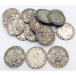 A Parcel of Twenty Pre-1947 Silver Shillings. Dates 1937-1946. 112.43 Grams.