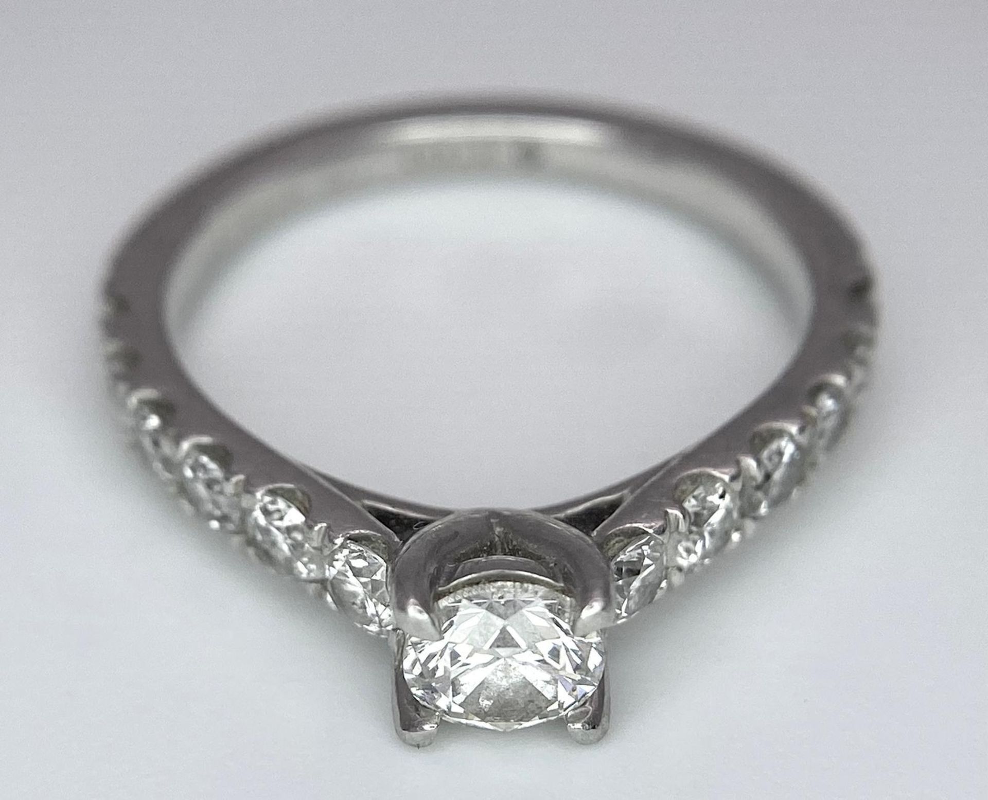 The Best Story - Is The Diamond Story. A 950 platinum diamond ring with a central SI1 0.40ct - Image 8 of 12