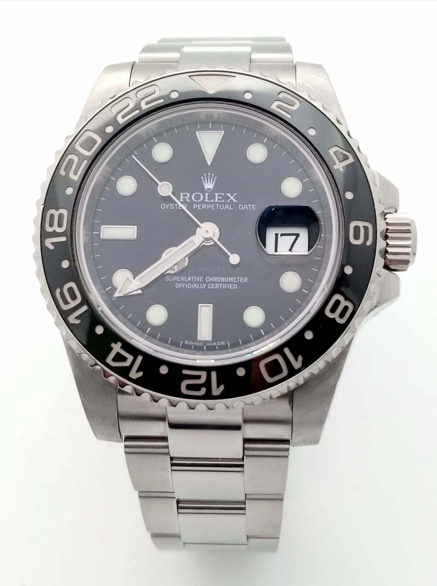 A Rolex GMT-Master II Oyster Perpetual Date Gents Watch. Model - 116710LN. Stainless steel
