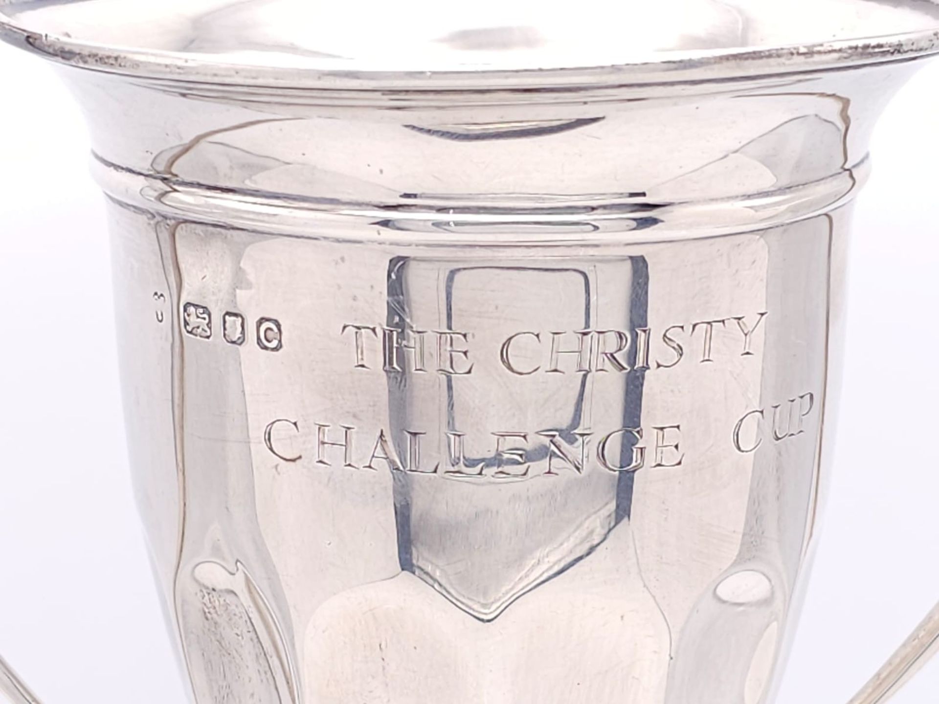 A Sterling Silver Two Handled Trophy Cup - Given to the yearly winner of The Christy Cup Challenge - Image 13 of 22