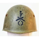 WW2 Italian M33 Coastal Artillery Helmet. The liner is a little dray, could do with some leather