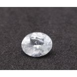 A 2.04ct Faceted Aquamarine. Oval Shape with an IDT Certificate.