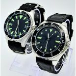 Two Unworn Military Homage Divers Watches Comprising a 1980’s Design Navy Diver Watch 45 mm