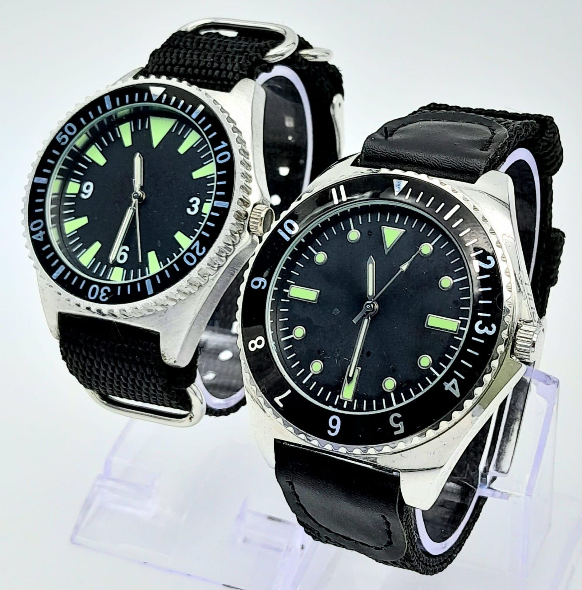 Two Unworn Military Homage Divers Watches Comprising a 1980’s Design Navy Diver Watch 45 mm