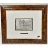 A Wonderful Sterling Silver Art Piece of Piazza Risorgimento in Amandola. In wood frame - 36 x 32cm.