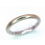 A 9K WHITE GOLD BAND RING . 2.2gms size I