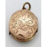 A Vintage 9K (tested) Yellow Gold Double Locket. 3cm. 3.6g weight.