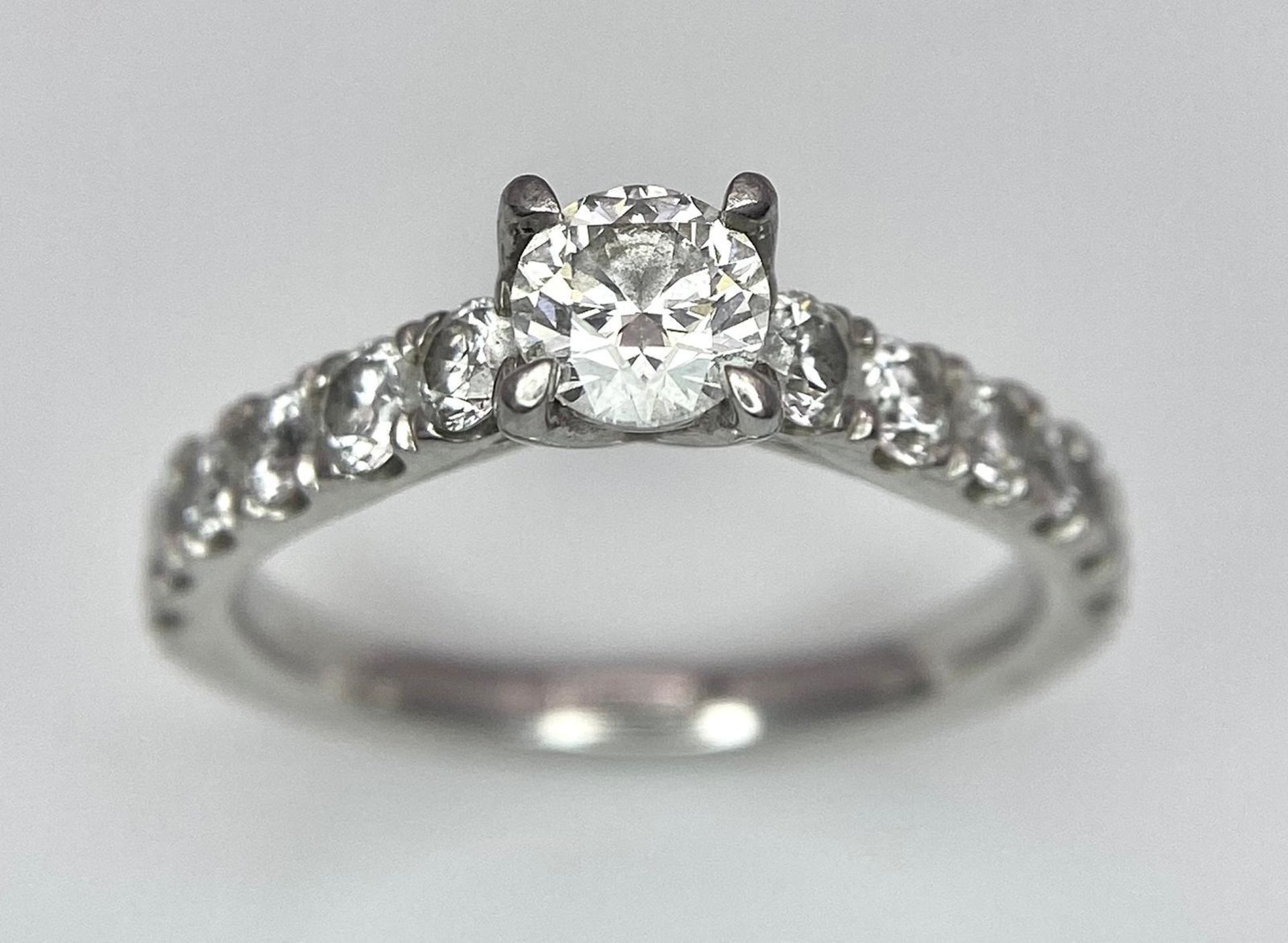 The Best Story - Is The Diamond Story. A 950 platinum diamond ring with a central SI1 0.40ct - Image 3 of 12