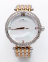 A Matio Valentino Stylish Quartz Ladies Watch. Two tone bracelet and case - 37mm. Mother of pearl