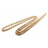 A 50cms 9K GOLD ROPE TWIST CHAIN . 3.3gms