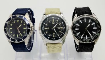 A Parcel of Three Military designed Diver Homage Watches Comprising; 1) Australian Divers Watch (