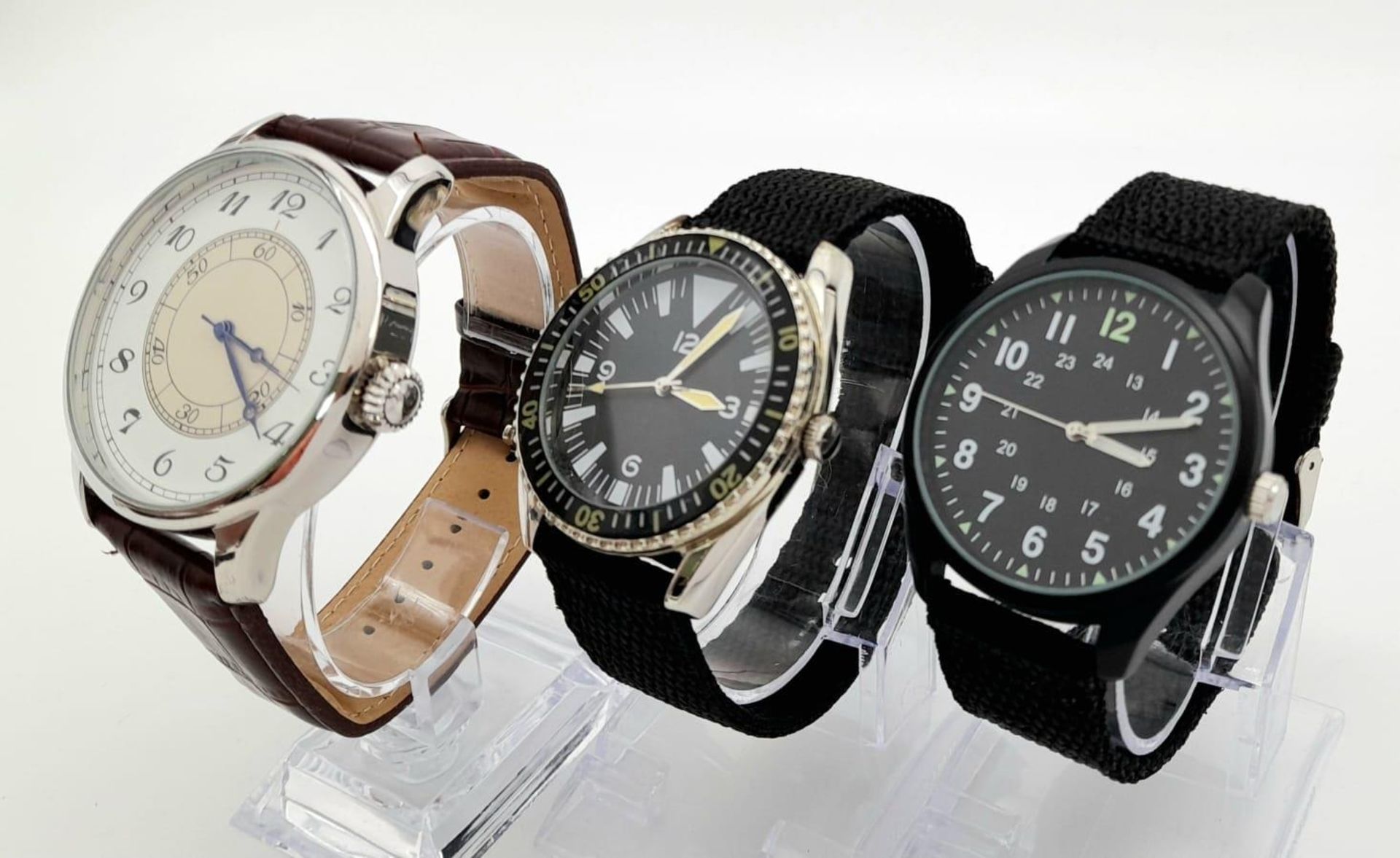 A Parcel of Three Military design Homage Watches Comprising; 1) Japanese Pilots Watch (46mm Case), - Bild 14 aus 21