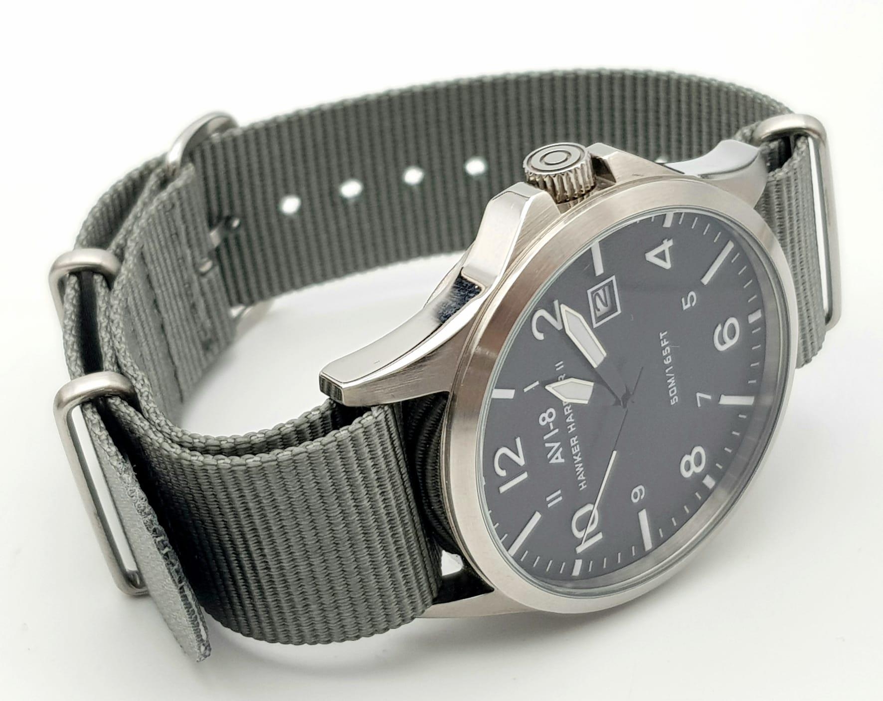 An Unworn Hawker Hurricane Quartz Date Watch by AVI8. 46mm Including Crown. Full Working order on - Image 3 of 7