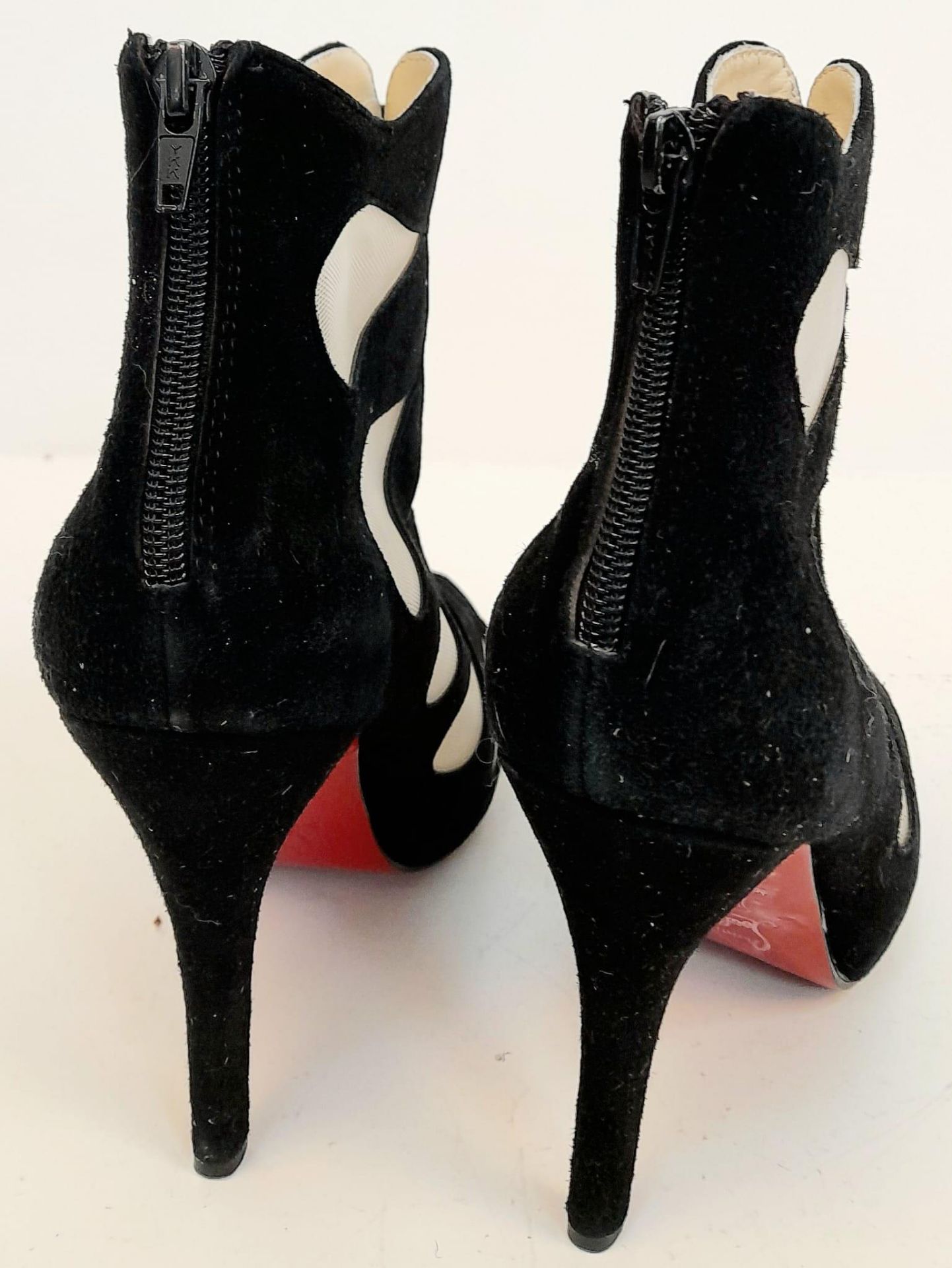 A pair of Louboutin high heels "see through" in black suede, lightly used. Size 40. - Image 5 of 6