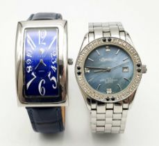 Two Stylish Quartz Gents Watches. An Ingersoll and a Cube. Both in working order.
