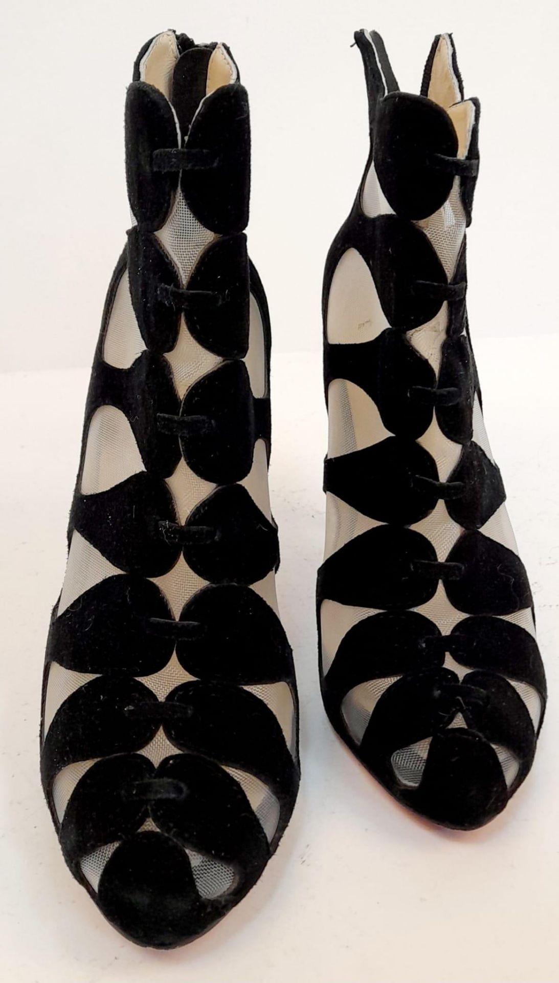 A pair of Louboutin high heels "see through" in black suede, lightly used. Size 40. - Image 2 of 6