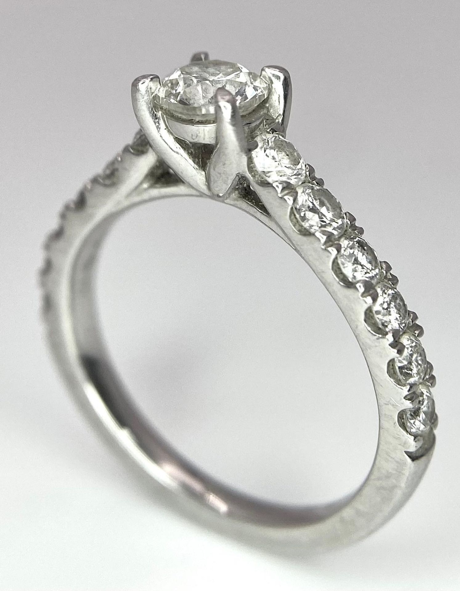 The Best Story - Is The Diamond Story. A 950 platinum diamond ring with a central SI1 0.40ct - Image 7 of 12