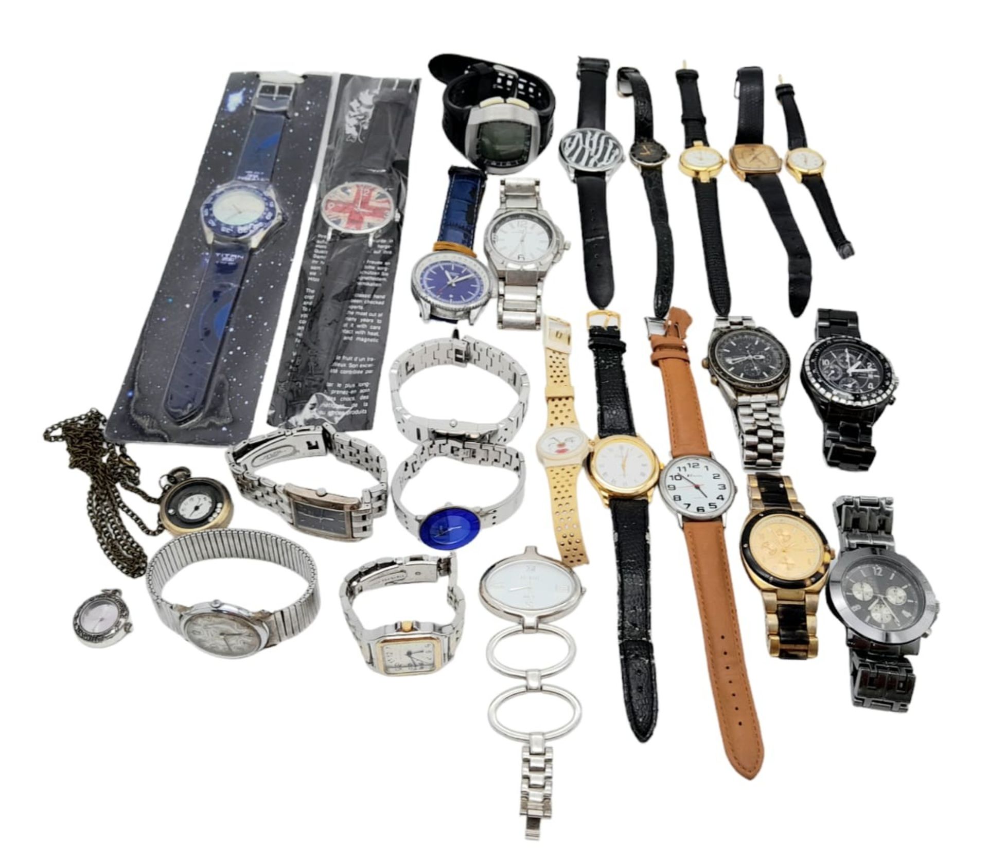 A real treasure , a large group of watches, including names such as Citizen, Carvel, D&G, Omega,