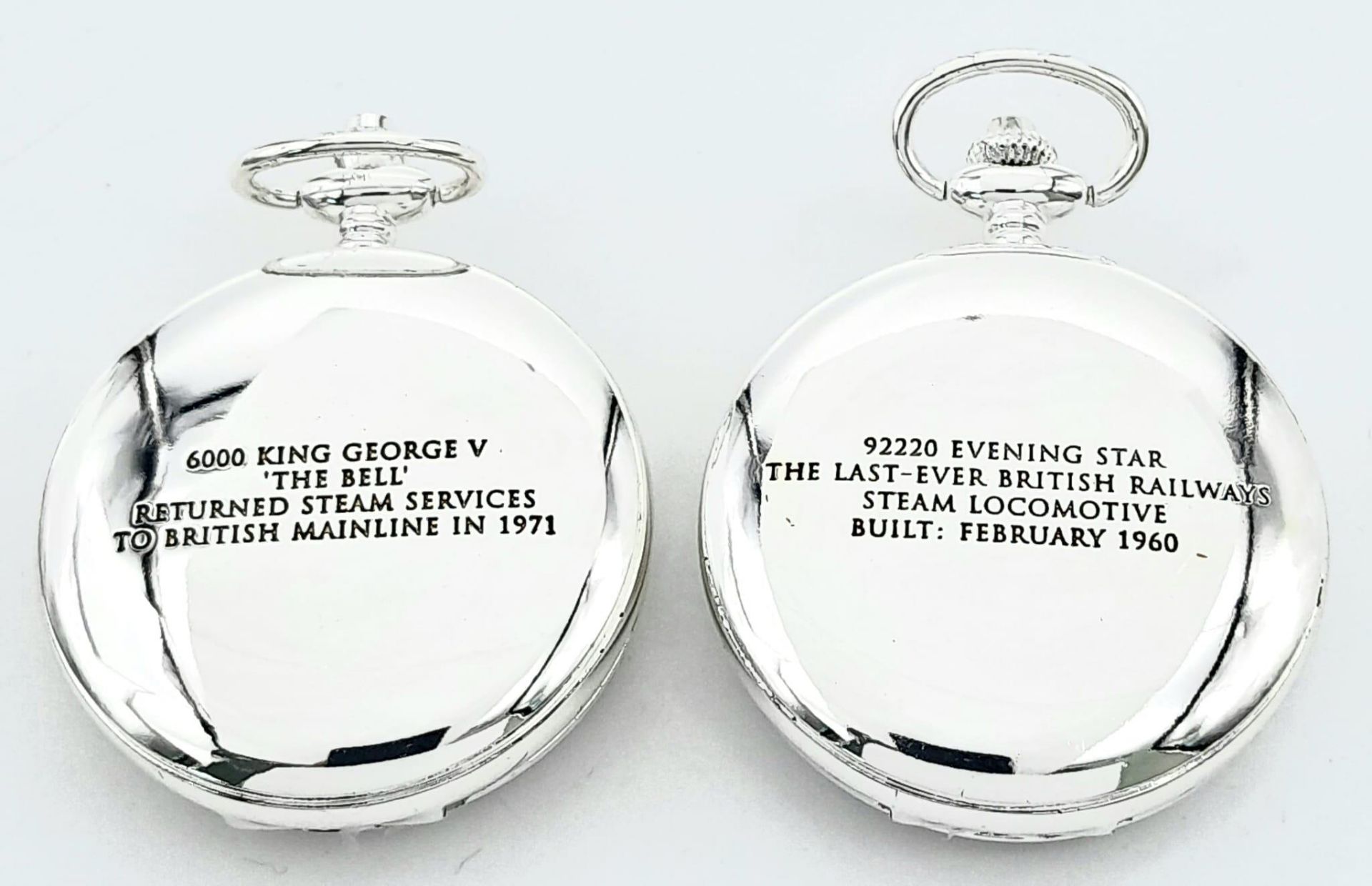 A Parcel of Two Manual Wind Silver Plated Pocket Watches Comprising 1) The Famous Steam Train ‘ - Bild 5 aus 7