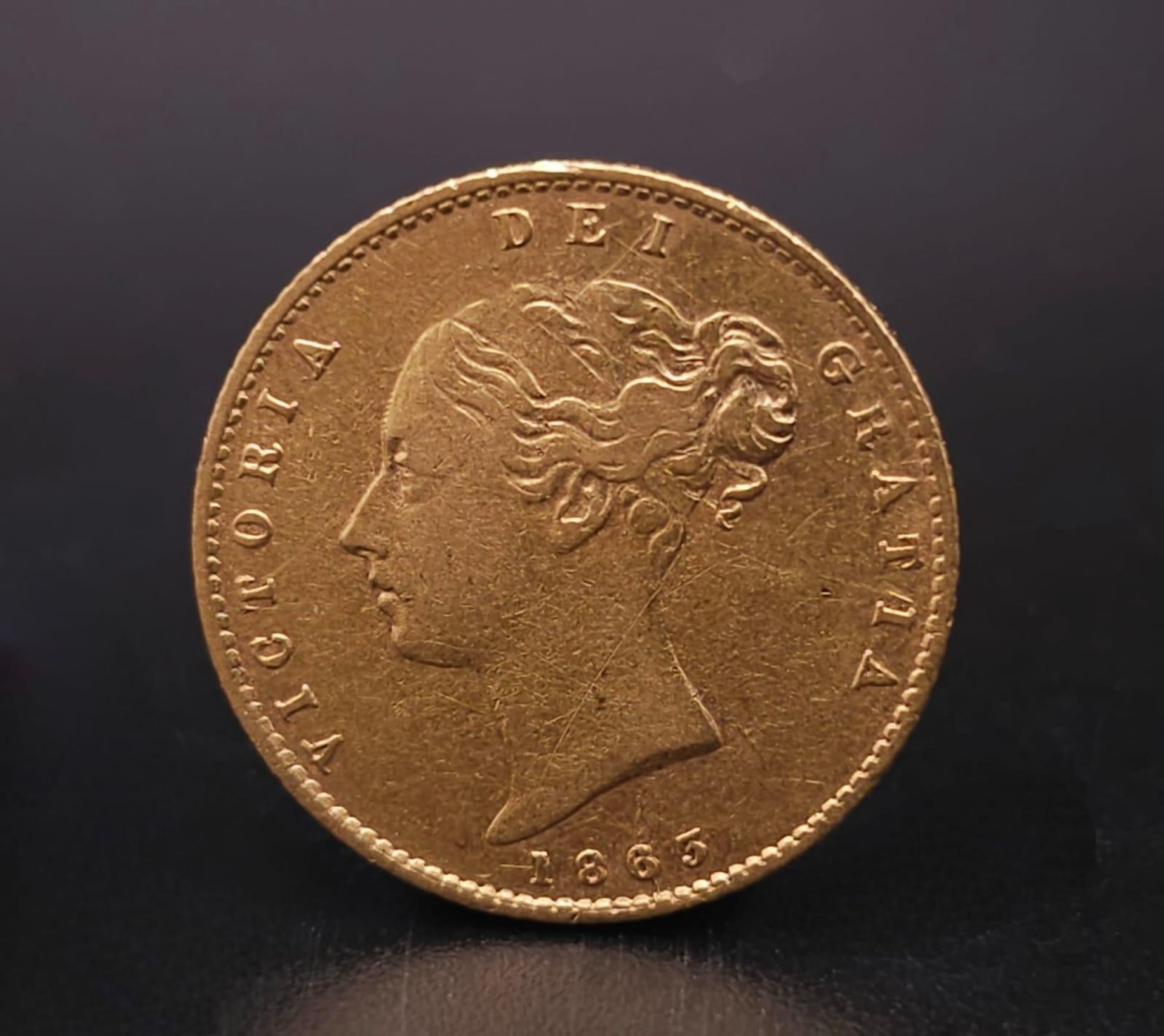 A Queen Victoria 1863 22K Gold Half Sovereign