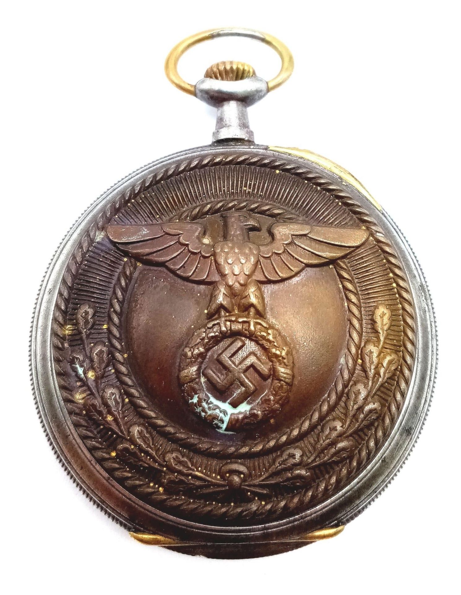 3rd Reich “Brown Shirts” Pocket Watch. 1930’s Swiss Made Pocket Watch with the centre of a SA - Image 2 of 5