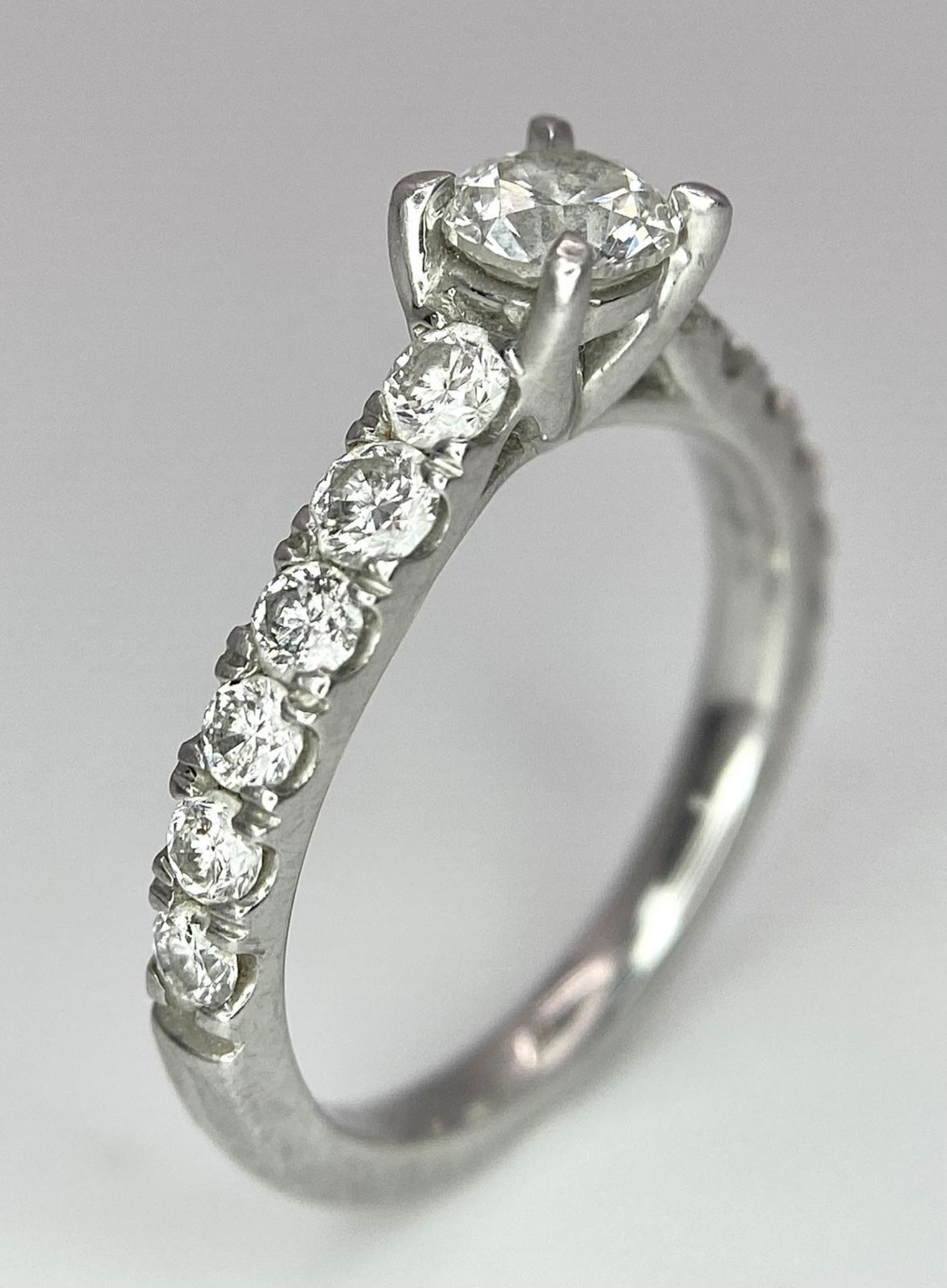 The Best Story - Is The Diamond Story. A 950 platinum diamond ring with a central SI1 0.40ct - Image 6 of 12